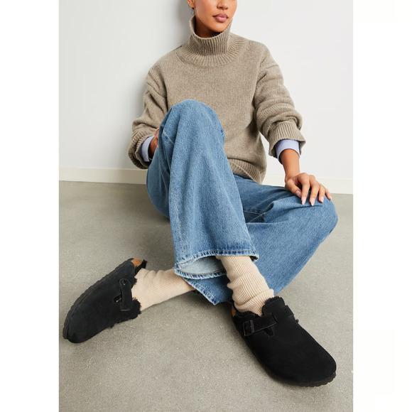 Birkenstock Boston Suede Shearling Clogs EU 41 - Picture 1 of 13